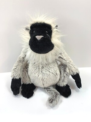 Ganz Webkinz Langur Monkey 9'' Plush Gray White Stuffed Animal Toy NO CODE 