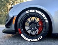 1.00 Tire Lettering Fit Chevrolet Camaro Ss Stickers 16-22 4 X Tires White R
