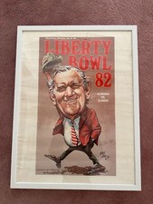 Paul Bear Bryant 1982 Liberty Bowl Poster 18x24 Alabama Memorabilia Artist Auto