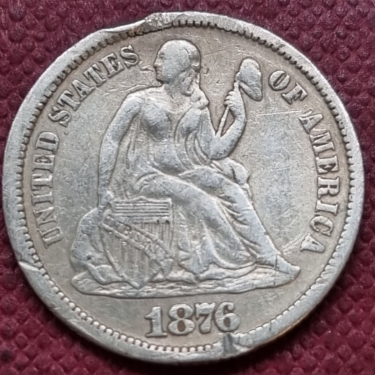 1876 CC Seated Liberty Dime 10c Better Grade XF Details #65705 | eBay