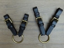 Windsor Equestrian In-Hand Lead Rein With Brass Chain - 1/2" Leather, Black Or Havana