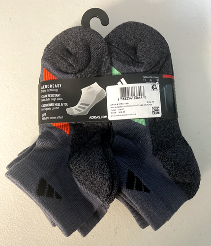 Adidas Kids' Cushioned Angle Stripe Low-Cut Socks (6 Pairs) MEDUIM SIZE - Picture 2 of 6