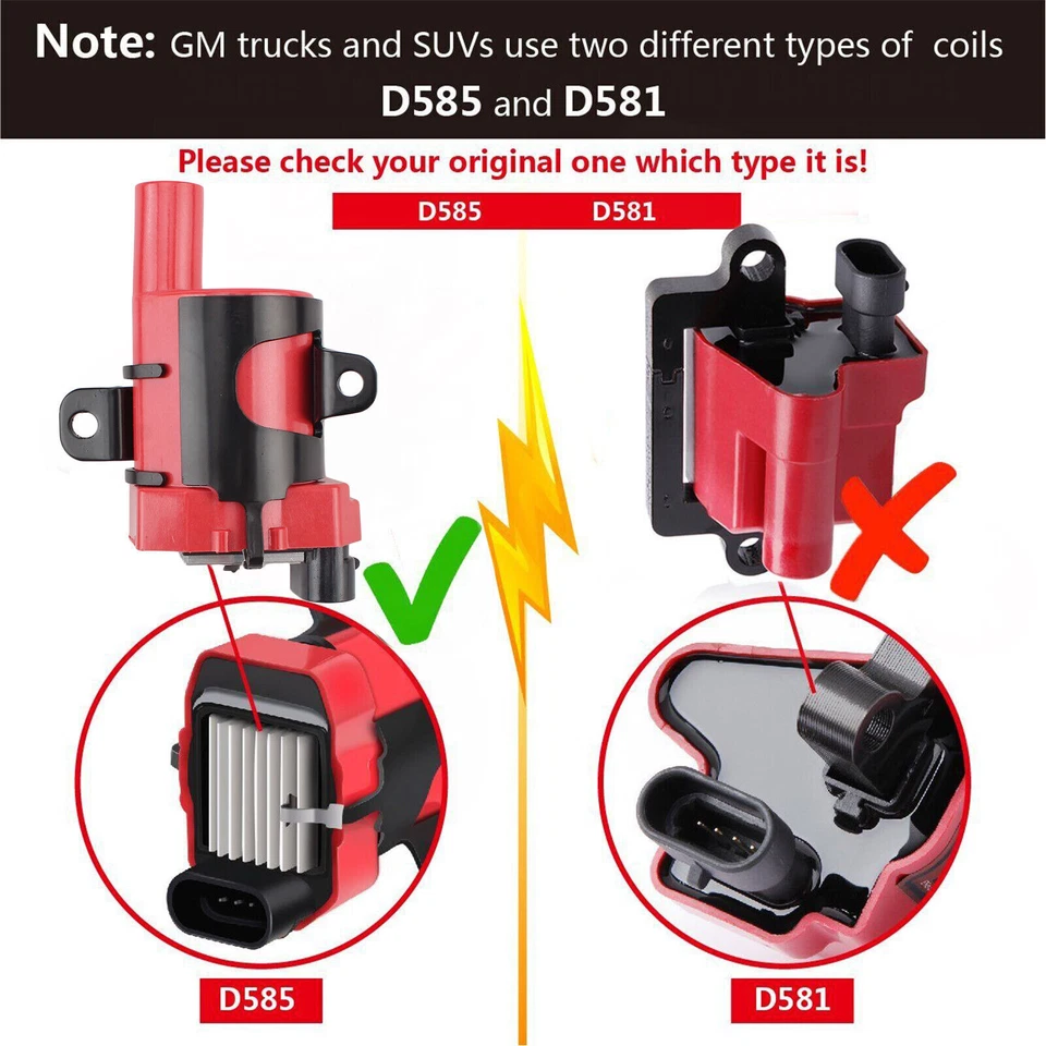 8 Pcs Ignition Coil+Iridium Spark Plug+Wire For Chevy Silverado GMC Sierra UF262 Foto 3 de 4