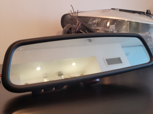 OEM BMW Auto Dim RearView Mirror Homelink Hidden Compass E46 E39 E60 E90 E53 E83 - Picture 2 of 8