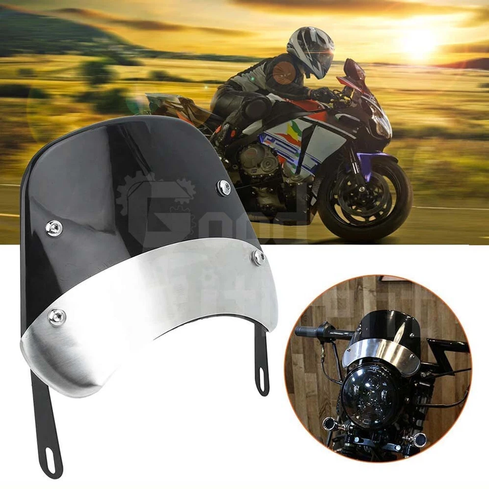 Motorcycle Windshield Windscreen 5-7'' Round Headlight For Suzuki GS500 GS500E - Image 2 of 4