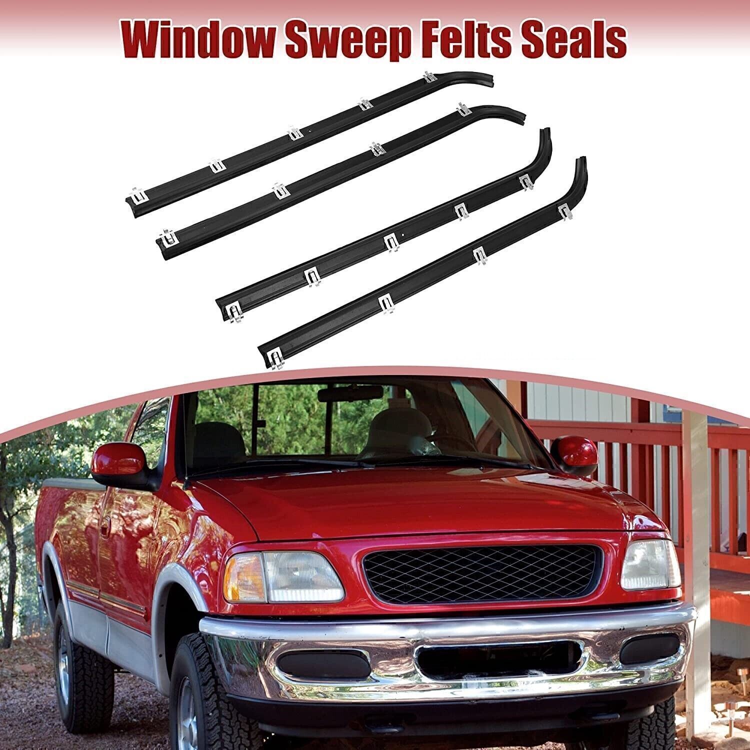 Door Window Seal Belt Weatherstrip Kit For 1987- 1997 Ford F150 F250 F350 ^