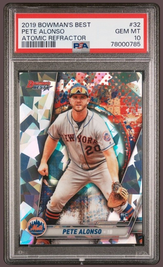 2019 Bowmans Best Pete Alonso Atomic Refractor RC Rookie #32 PSA 10 Gem Mint