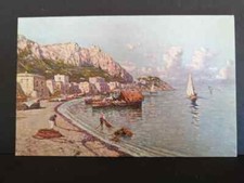 Cartolina Capri Pescatori Barche Animata Acquarellata Pittore Carelli Q207