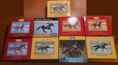 Calling All Horse Racing Fans! Christmas Tree Ornaments - Total of 9 - NIB