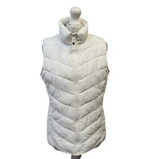 Joules White Zipped Quilted Gilet UK Women's Size 14 K826