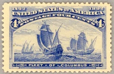 US Scott#233 Mint XF-Superb Jumbo NH 4c Columbian Fresh, No Faults