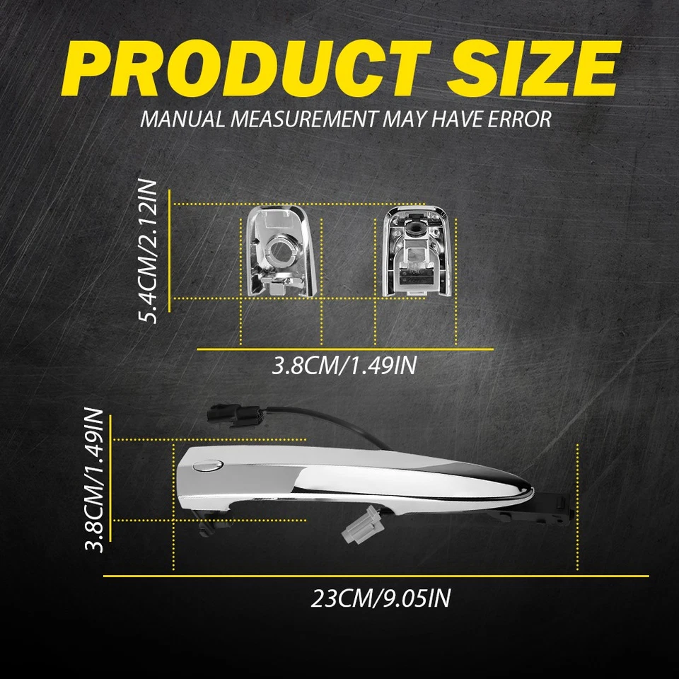 Front+Rear Outside Handle Door For 2009-2014 Nissan Maxima 2011-2014 Leaf SV SL - Image 4 of 4
