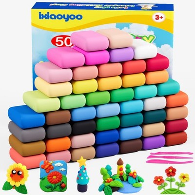 Dry Clay for , 50 Colors Modeling Clay, DIY Model Arts & Crafts Kit with Scul...