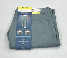 Greg Norman Men  s Performance Flex Waistband Snap Button Pants, Green, 32X30