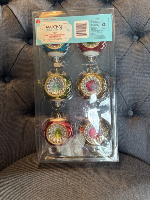 Martha Stewart Shatter Proof Ornaments 6 Vintage Style
