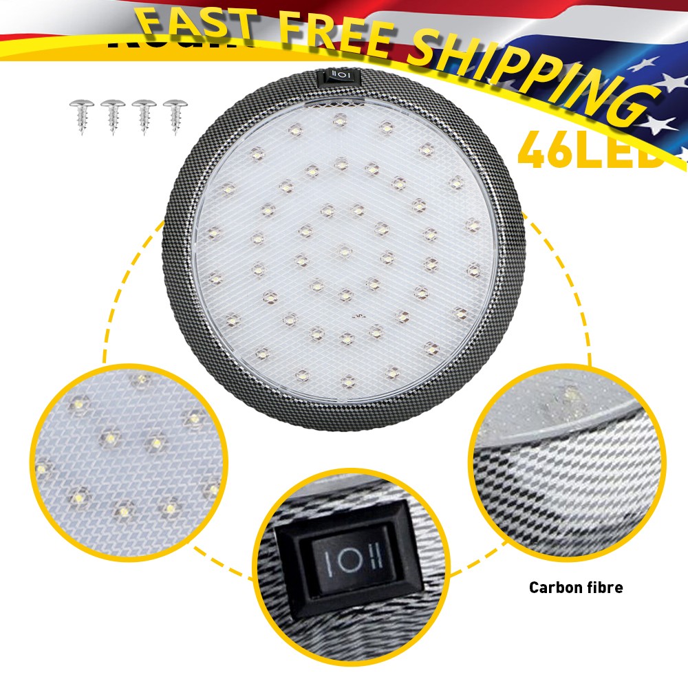 12V LED 5.12'' RV LED Interior Ceiling light fixtures Camper Cabinet Dome Lamp