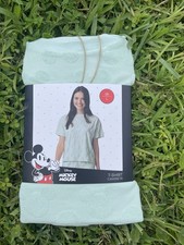 2025 Disney Minnie Mouse Bow Logo Print T-Shirt White Relaxed Fit Size L 12-14