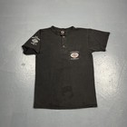 Vintage 90s Harley Davidson Henley Tshirt Black Med USA Made VTG Unisex Casual