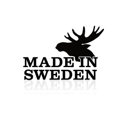 Vinyl-Sticker ''Made in Sweden'' Volvo Schweden Elch Kopf Fun Spaß Kfz Aufkleber 