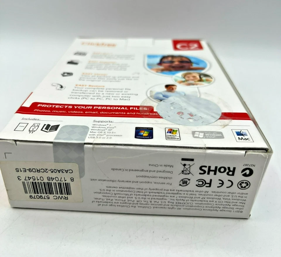 Clickfree C2 500GB Automatic Backup Portable External Hard Drive Mac PC Open Box - Image 4 of 4