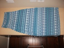 Cynthia Rowley Women's Maxi Skirt Medium Blue White Stretch Fold Over Waist NWT