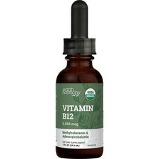 Organic Vegan Vitamin B12 Sublingual Liquid Supplement - 2500mcg