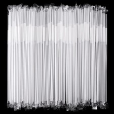 Zmaxqii Individually Wrapped 100 Pcs Clear Flexible Plastic Straws Disposable