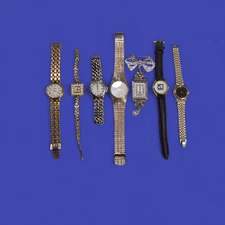 LOT OF 7 WOMAN'S WATCHES  (MOVADO, PULSAR, FESTINA, JOHN WEITZ, UNTESTED.. AS IS