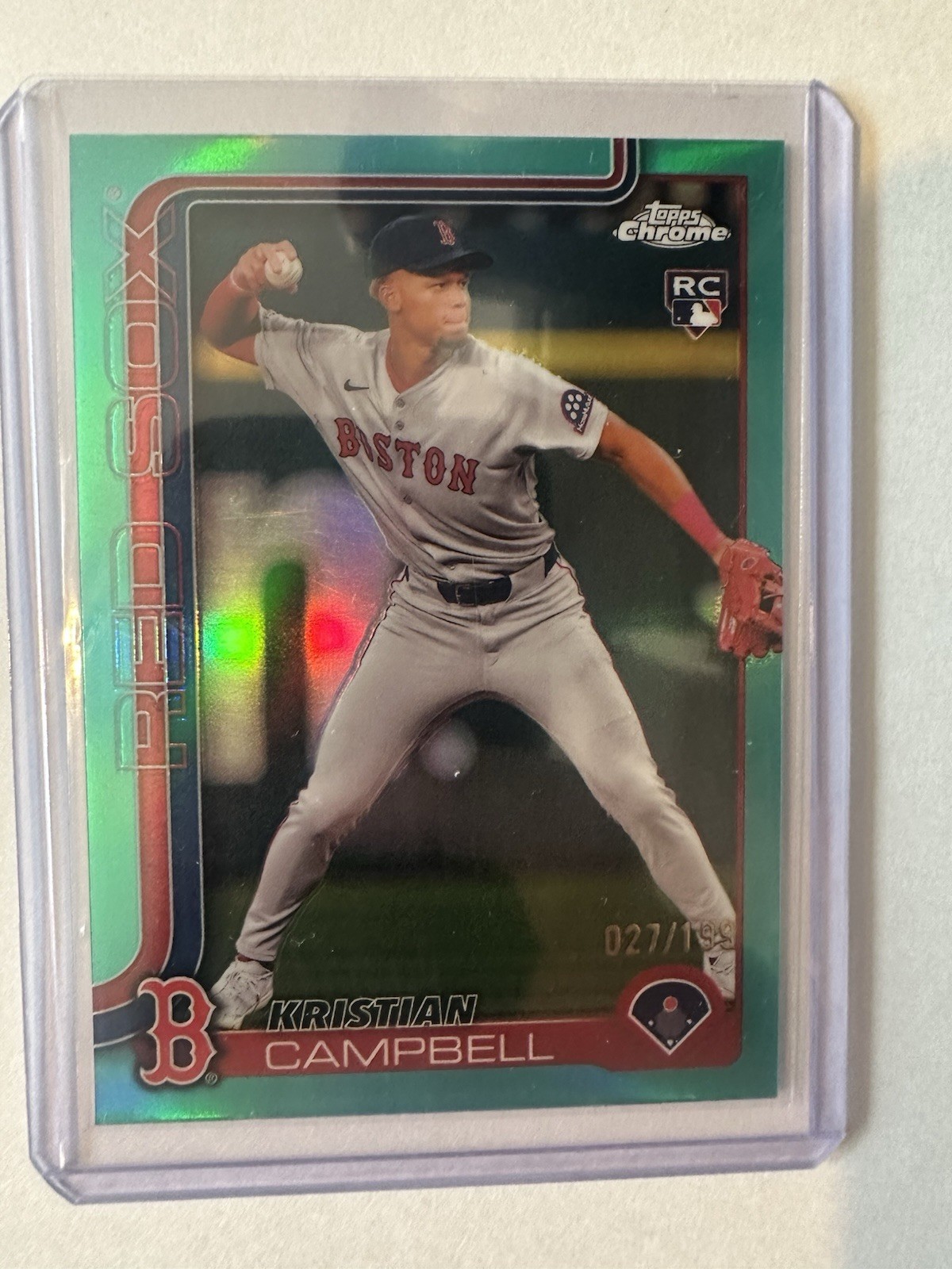 2025 Topps Chrome - Kristian Campbell #171 Aqua Lava Refractor /199 (RC)