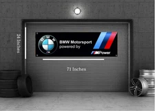 BMW Motorsport Banner 71"x24" – M Power Racing Garage Decor, Premium Car