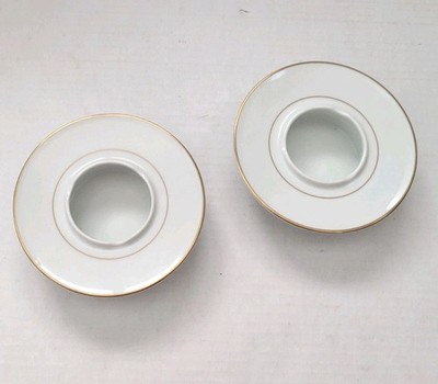 Lot of 2 Vintage Ashtray Noritake Nippon Toki Kaisha Porcelain Gold Rim 1960's