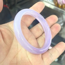 Certified 59-60mm %100 Natural A lavender chalcedony agate Bangle Bracelet AAA