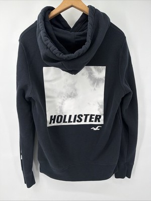 Y2K Hollister Hooded Sweatshirt S Blue Bold Sleeve Graphics Large Graphic Warm