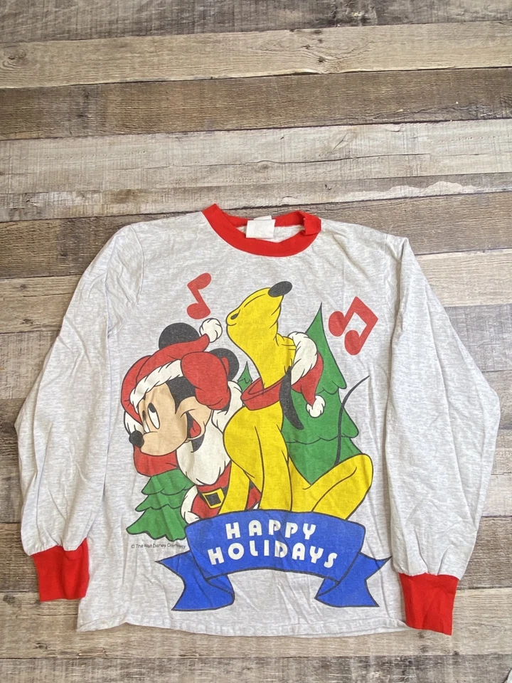 De Colección Disney Mickey Mouse Para Mujer 2 Piezas Conjunto de Pijama Salón Vacaciones Navidad Años 90 Foto 2 de 4