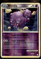 Weezing 34/123 Rare HeartGold & SoulSilver Pokemon Reverse Holo Lightly Played