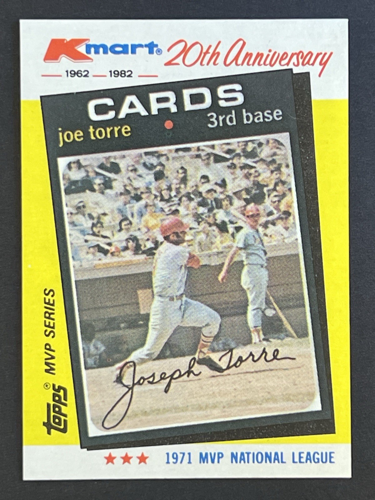 Joe Torre 1982 Topps Kmart 20th Anniversary AL & NL MVP's #20