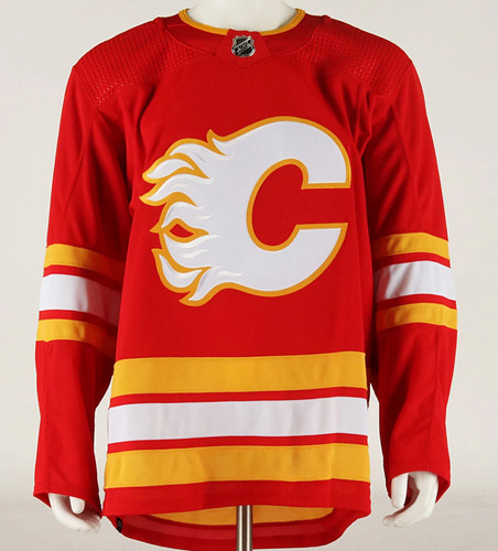Adidas Primegreen MiC Team Issued Calgary Flames Home Jersey - Size 58