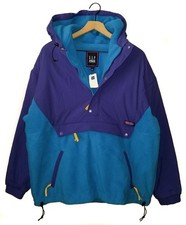 GAP Arctic Fleece Jacket Blue Hooded 1/2 Zip Pullover Anorak NEW NWT Mens Lg