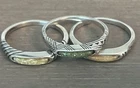 Set Of 3 Vintage Carolyn Pollack Relies Men’s 9g Sterling Silver Rings Size 10