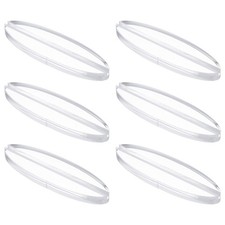6Pcs Clear Acrylic Stand 3.9" Oval Card Holders with 1/8" Slot 100 x 30 mm