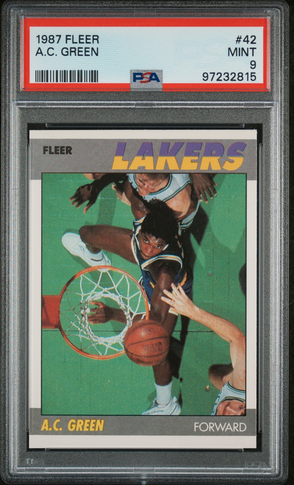 1987 FLEER #42 A.C. GREEN PSA 9