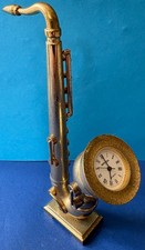 Miniature Saxophone Imperial Quartz Clock, 5 inches/13cm Tall