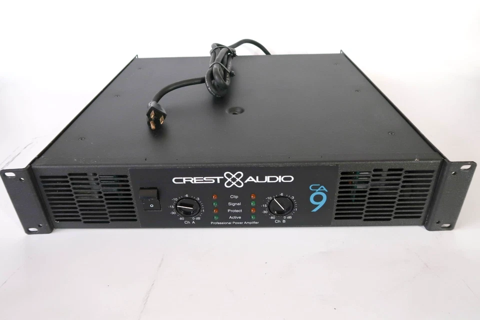 CREST AUDIO  2000W Power Amplifier Model: CA 9 with Heavy Duty Rack Case - Image 2 of 4