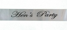 Sashes Hens Sash Party Bridal Silver/Black - Hen's Party