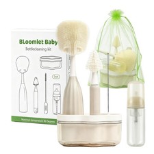 Baby Bottle Brush Set, Silicone Bottle Brush Cleaner with Nipple  Straw Brus...