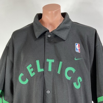 Nike Boston Celtics Warm-Up Jacket Shirt Black, Size 3XL Button Up