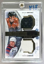 Wayne Gretzky Mario Lemieux 2015 Upper Deck Premier #PD2-GL Dual Patch /49
