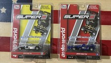 Auto World 2 Of 2014 Indy Cars Silver Blue Scale 1:64 HO Scale Slot Car
