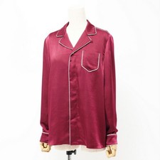 RED VALENTINO Long Sleeve Shirt Size 40 (165 84A) Satin Pajama Shirt Piping Blou