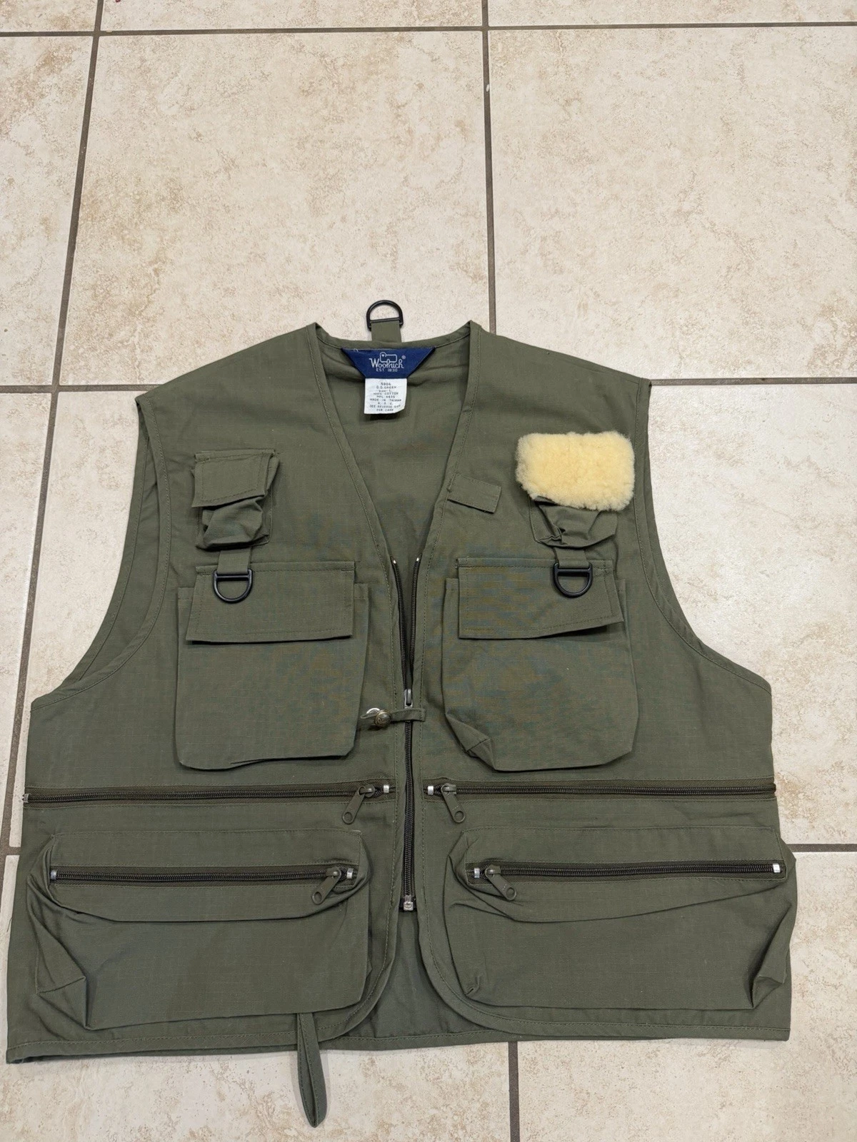 Vintage Woolwich Ripstop Fishing Vest Green Mens Large Tactical NICE